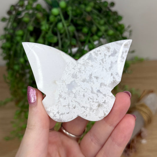 White Plume Agate Butterfly (X66)