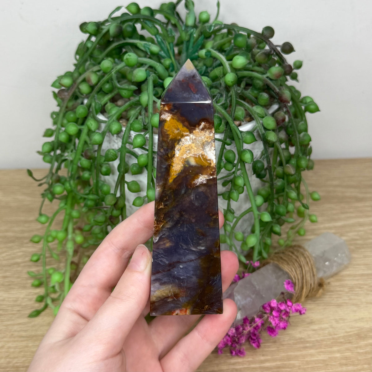 Purple Chalcedony Point (802A)