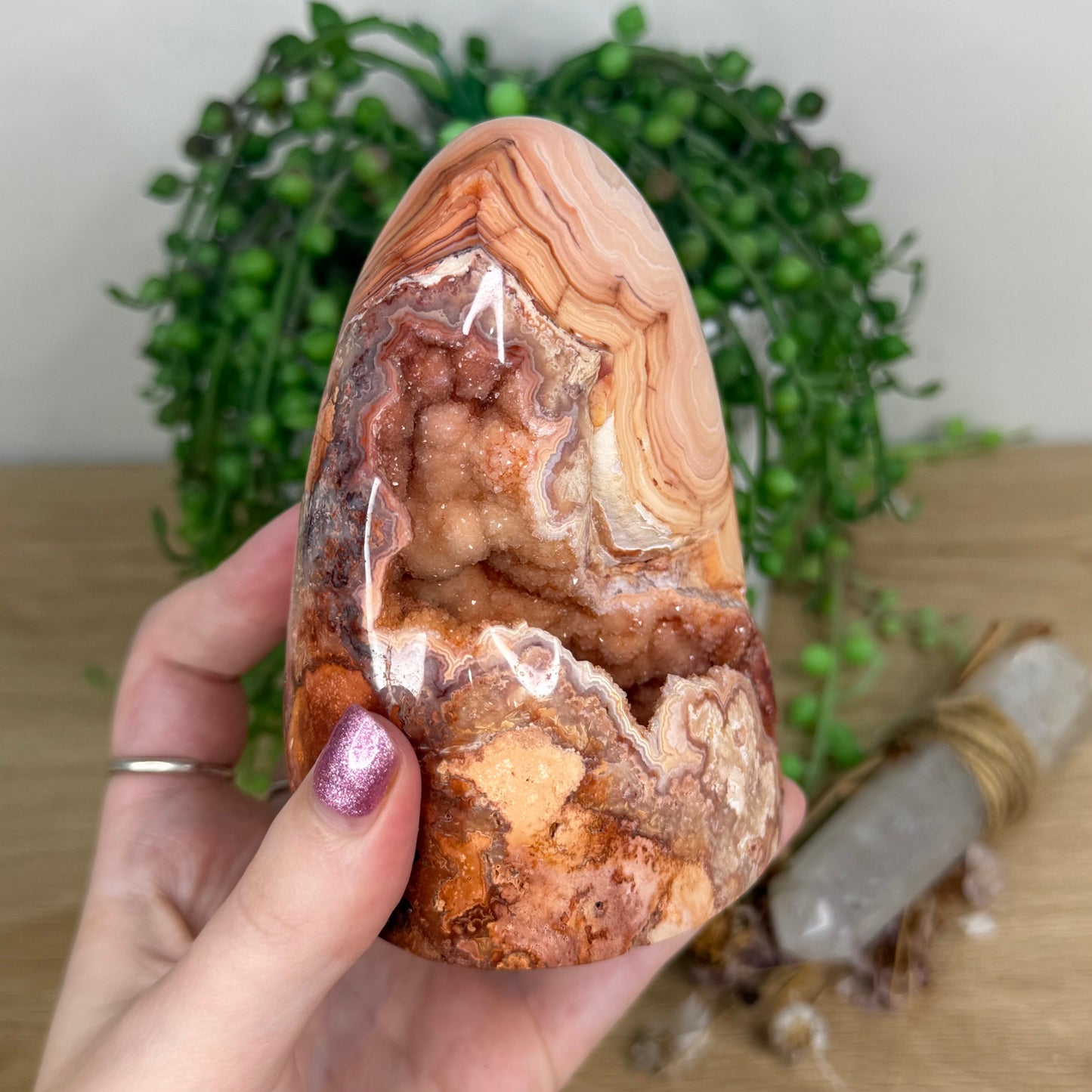 Pink Crazy Lace Agate Arch Free Form (X83)
