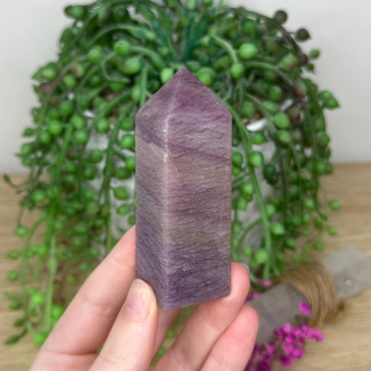 Purple Silk Fluorite Point (968A)