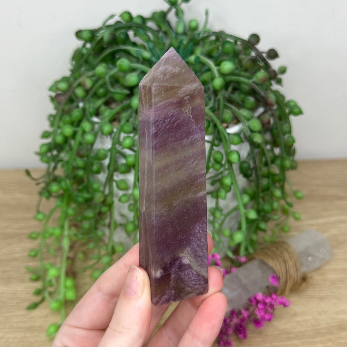 Purple Silk Fluorite Point (970A)