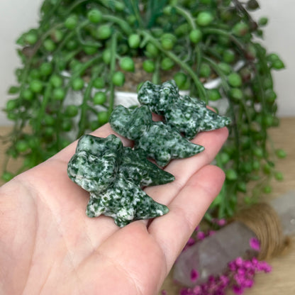 Green Spot Jasper Mini Crocodile