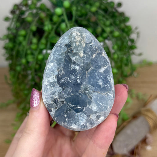Blue Celestite Cluster Egg (X13)
