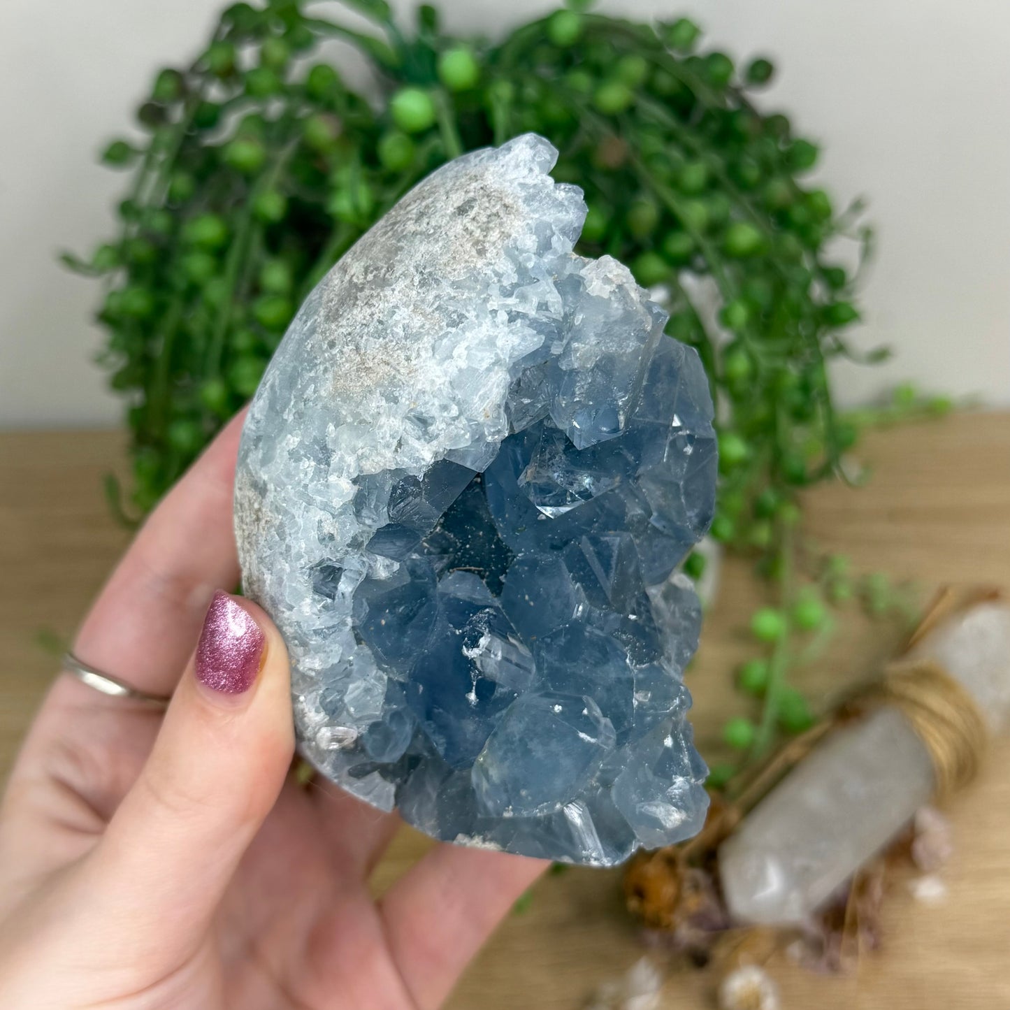 Blue Celestite Cluster Egg (X16)