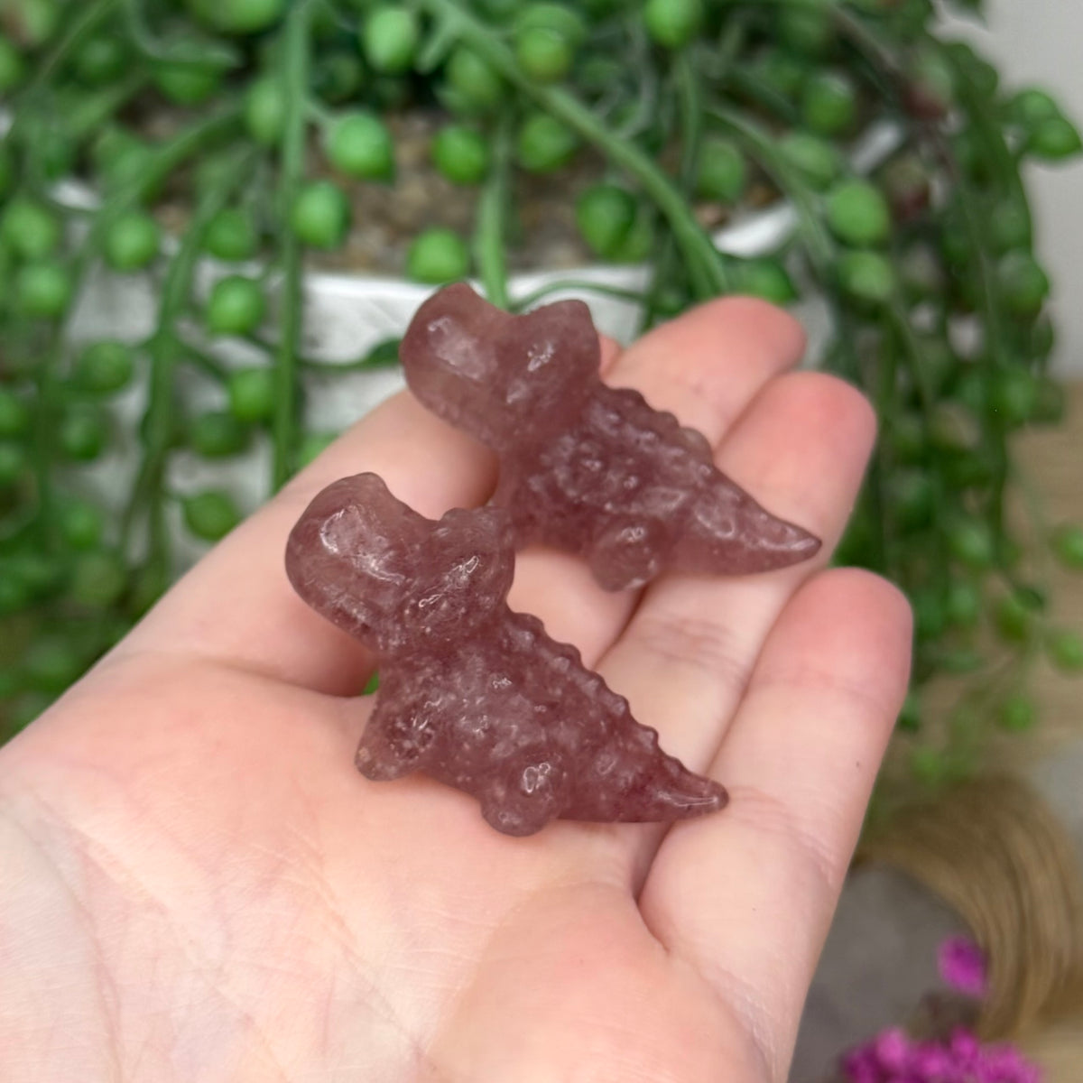 Strawberry Quartz Mini Crocodile