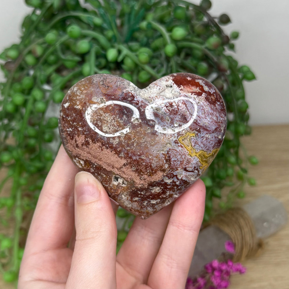 Crazy Lace Agate Heart (817A)