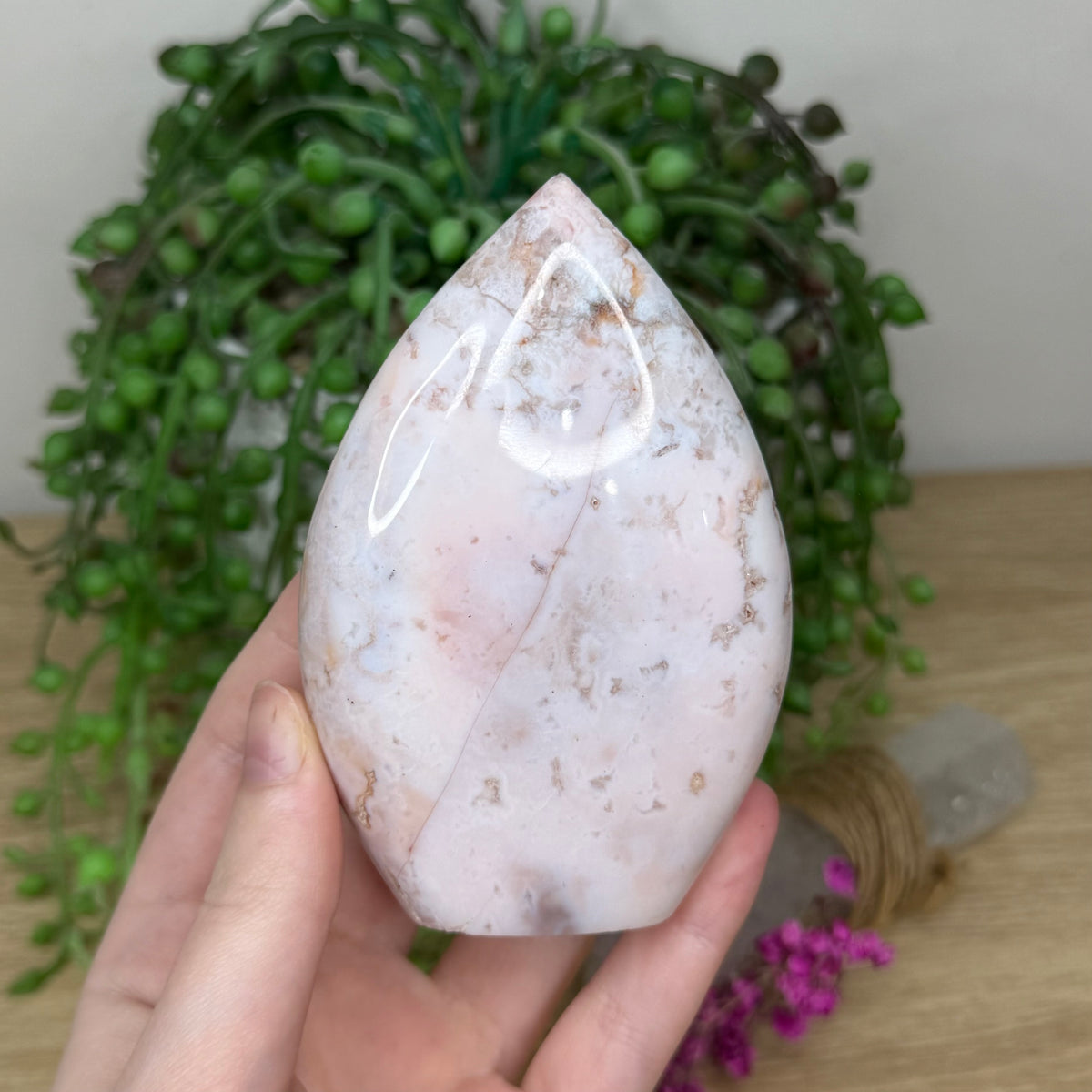 Pink Plume Agate Arch Free Form (819A)