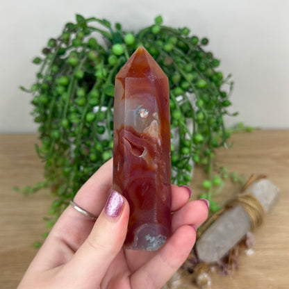 Carnelian / Moss Agate Point (U582)