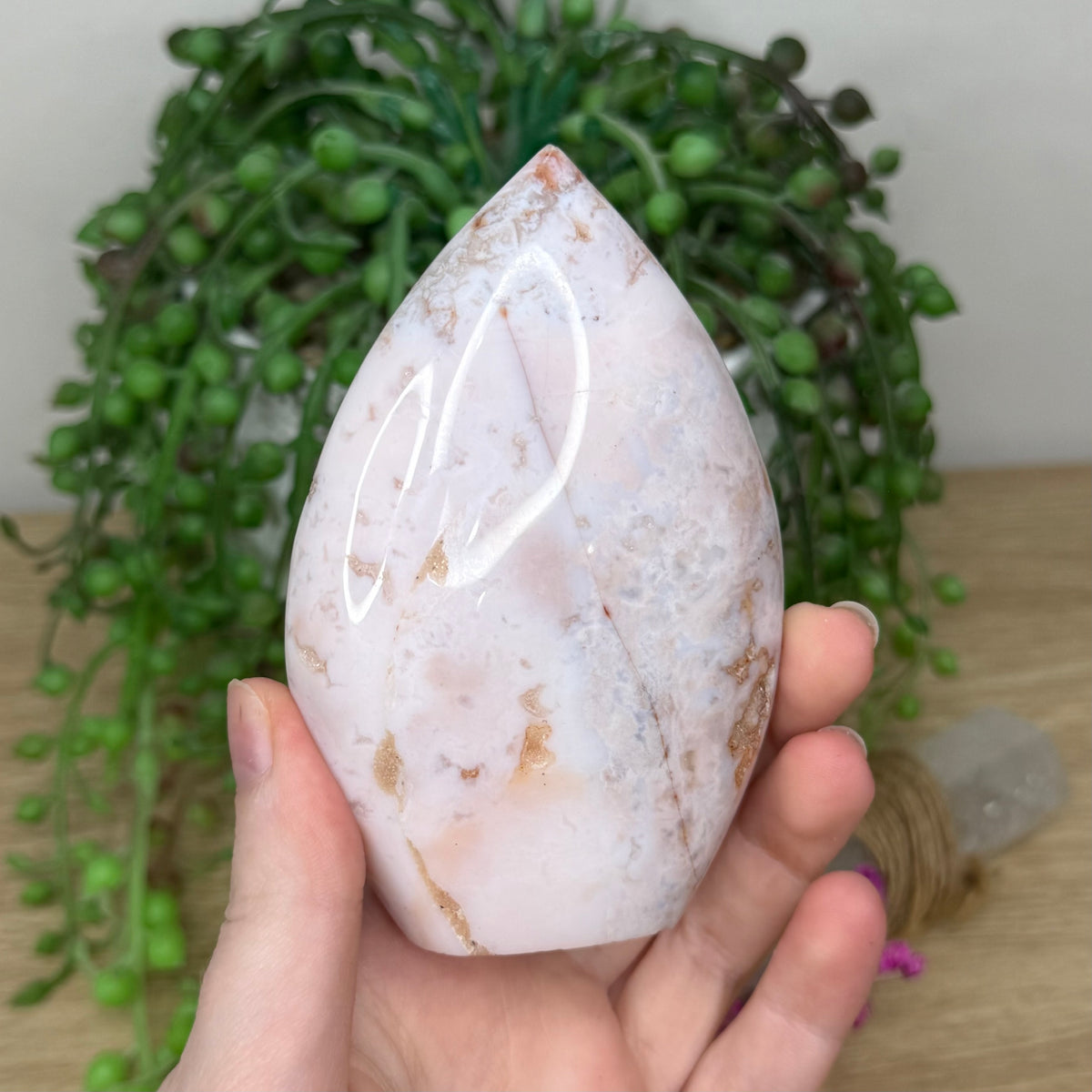Pink Plume Agate Arch Free Form (819A)