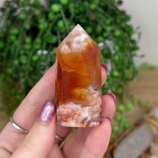Carnelian / Flower Agate Point (W574)