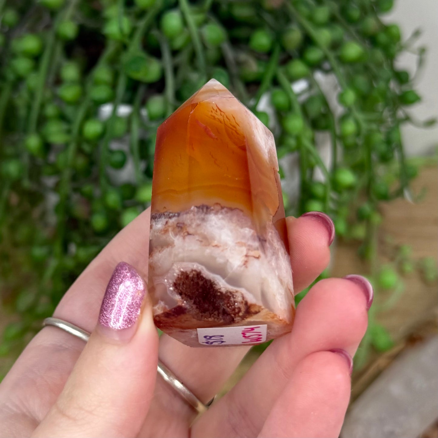 Carnelian / Flower Agate Point (W574)