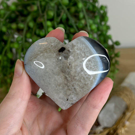 Black Agate Heart (Q618)