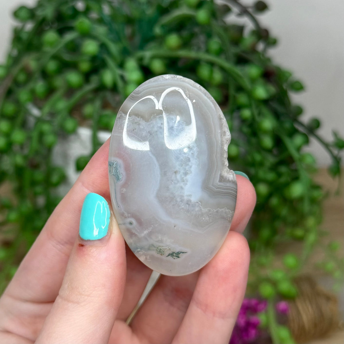 Moss Agate Palm Stone (183B)