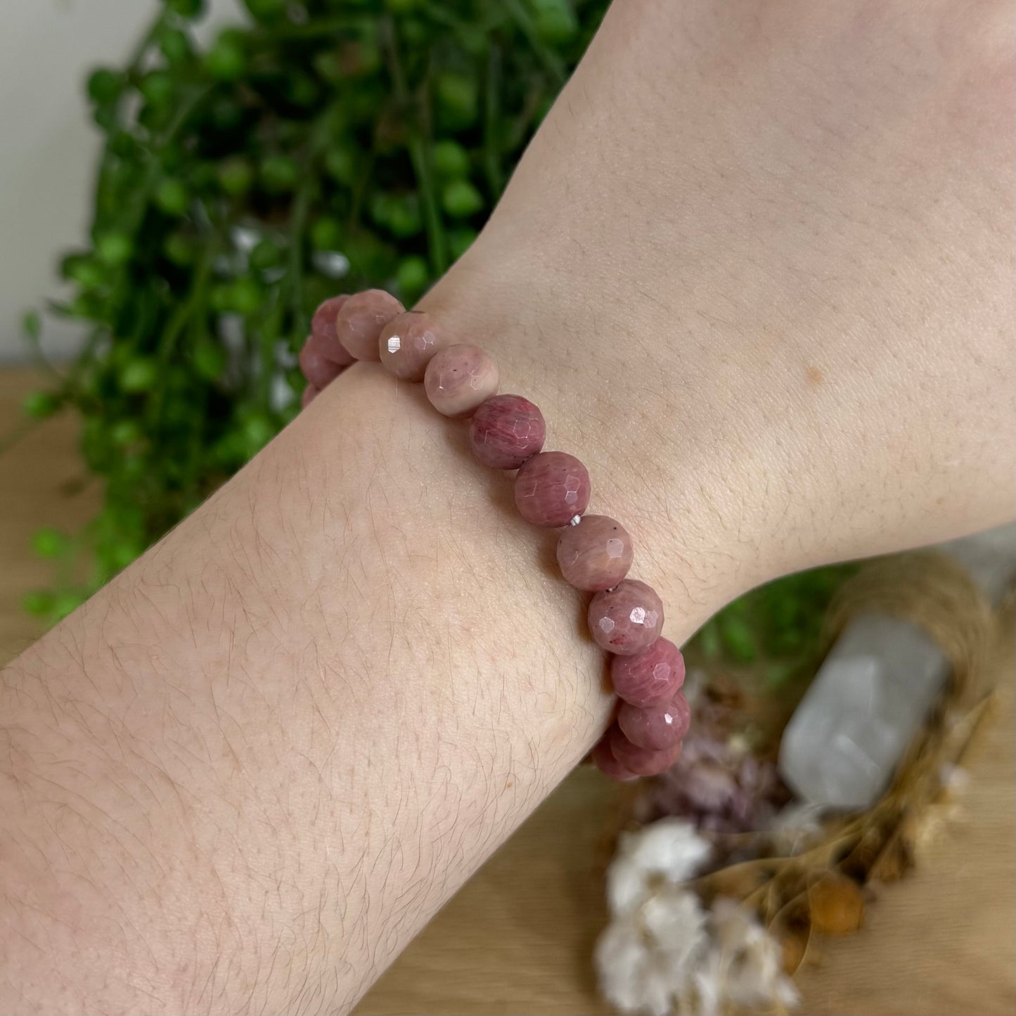 Thulite Faceted Bracelet (Q527) (Q526)
