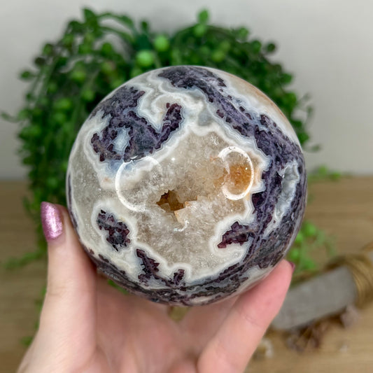 Purple Fluorite / Sphalerite Sphere (X3)