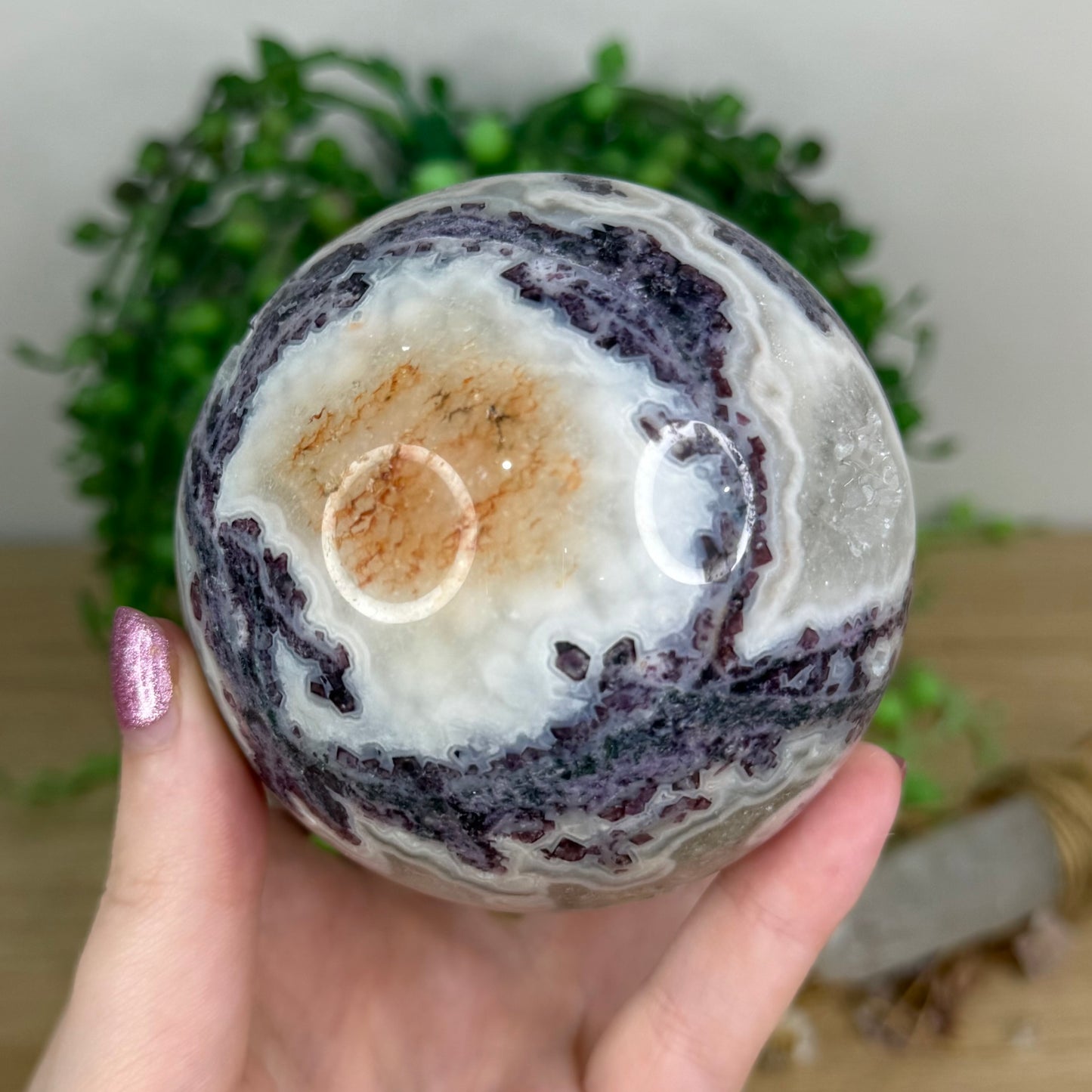 Purple Fluorite / Sphalerite Sphere (X3)