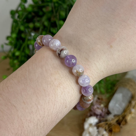Amethyst / Mexican Crazy Lace Agate Bracelet (Q292)