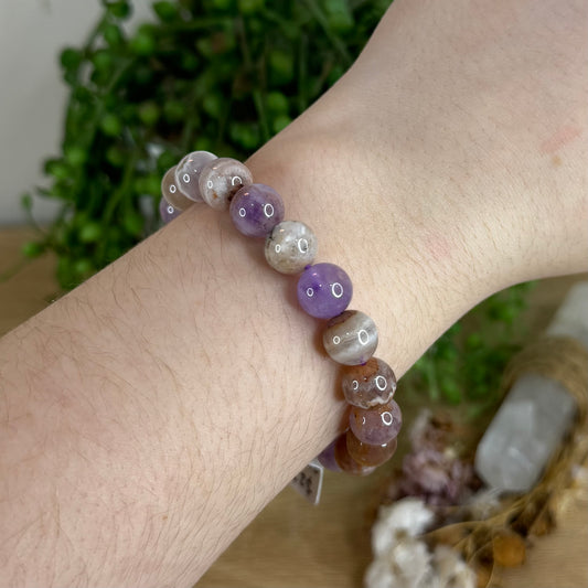 Amethyst / Mexican Crazy Lace Agate Bracelet (Q293)