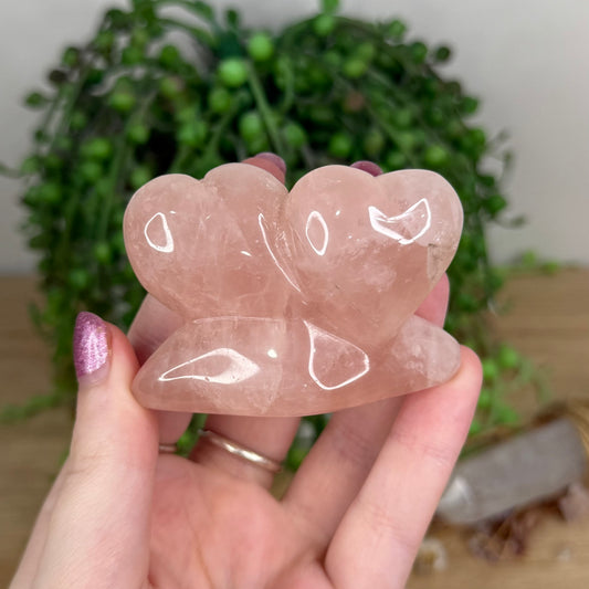 Rose Quartz Double Heart (W147)