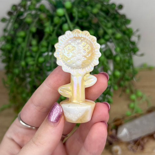 Aura Yellow Calcite Sunflower 2
