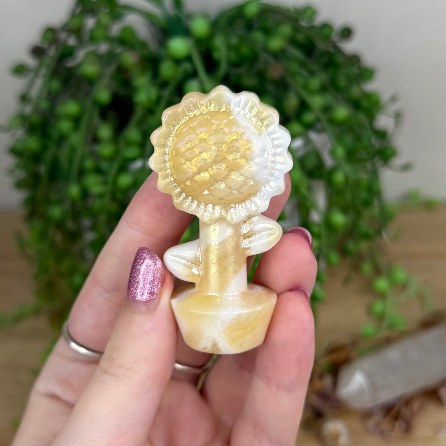 Aura Yellow Calcite Sunflower 4