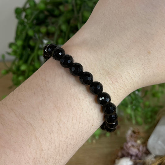 Black Obsidian Faceted Bracelet (Q476) (Q475) (Q478) (Q477)