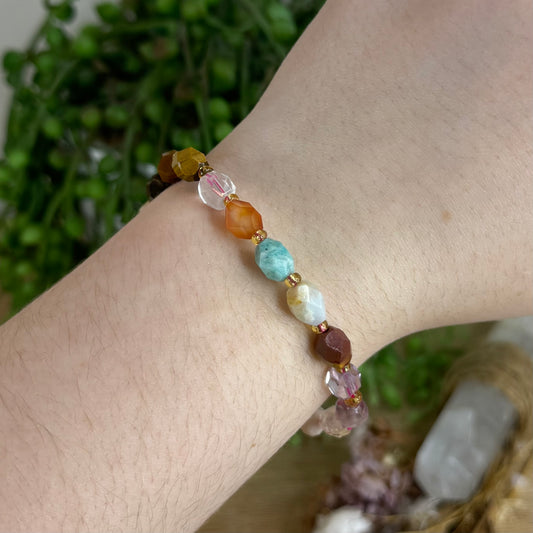 Mixed Stone Faceted Bracelet (Q545)
