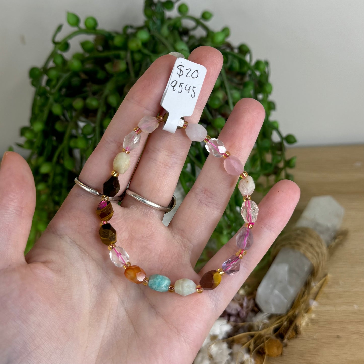 Mixed Stone Faceted Bracelet (Q545)