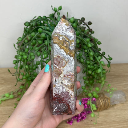 Mexican Crazy Lace Agate Tower (997A)