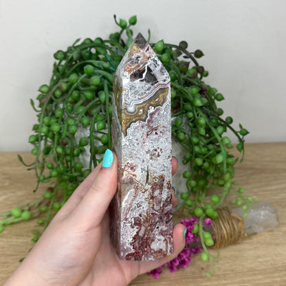 Mexican Crazy Lace Agate Tower (997A)
