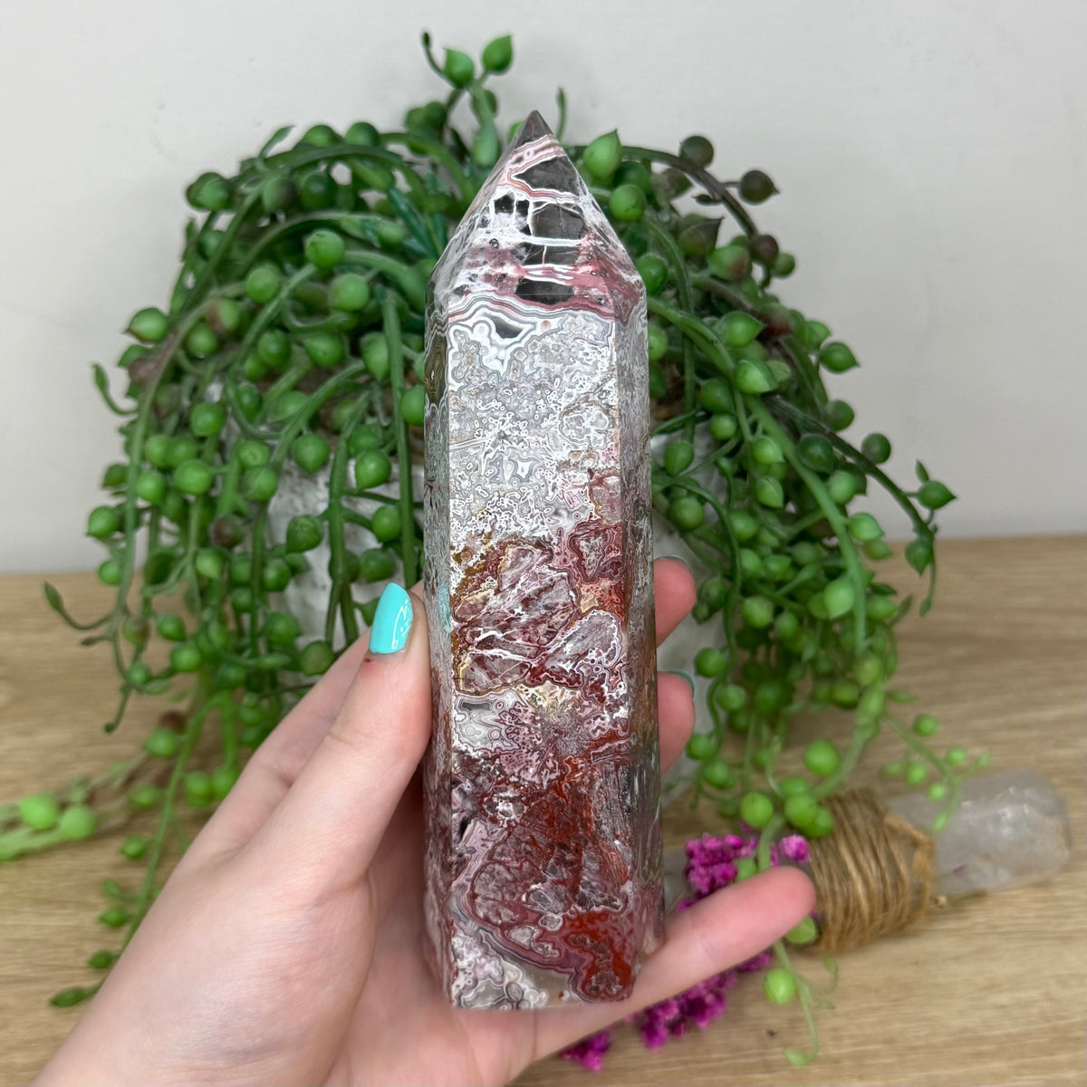 Mexican Crazy Lace Agate Tower (997A)