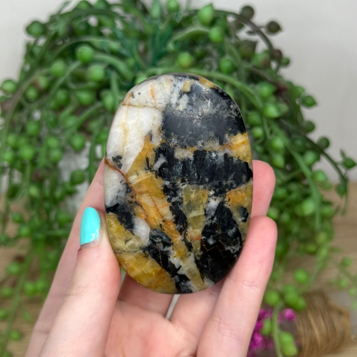 Golden Tourmaline Palm Stone (16B)