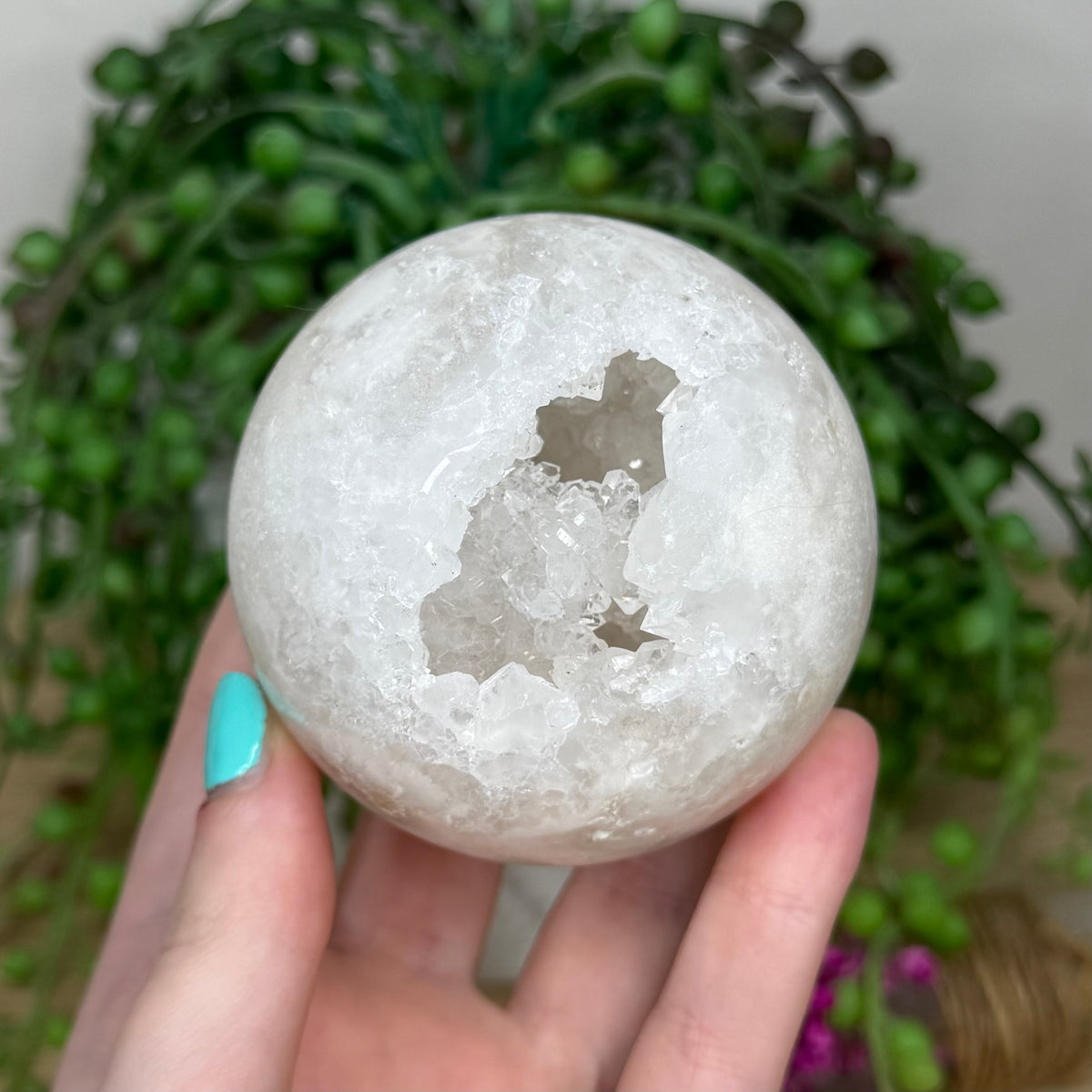 Clear Quartz Geode Sphere (75B)