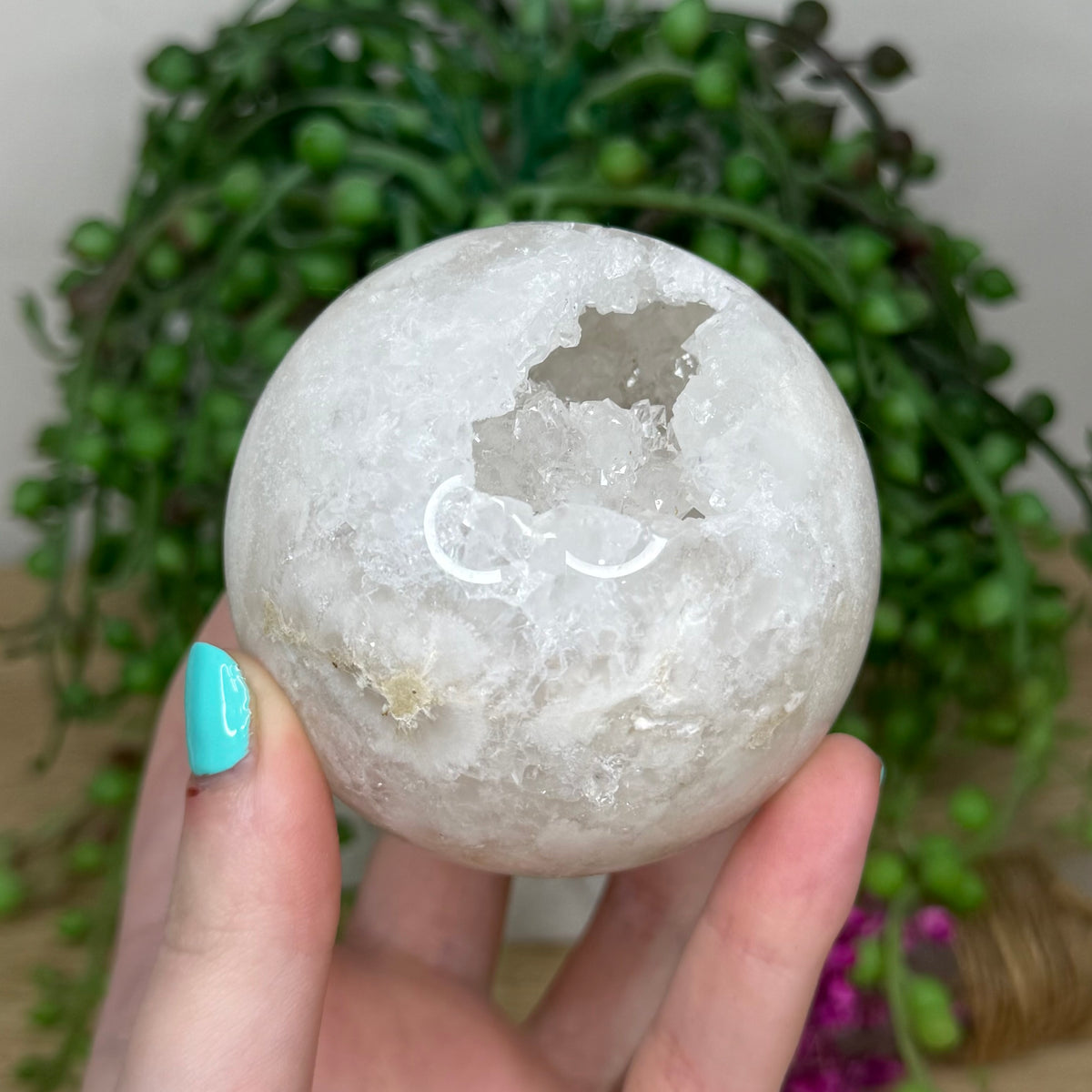 Clear Quartz Geode Sphere (75B)