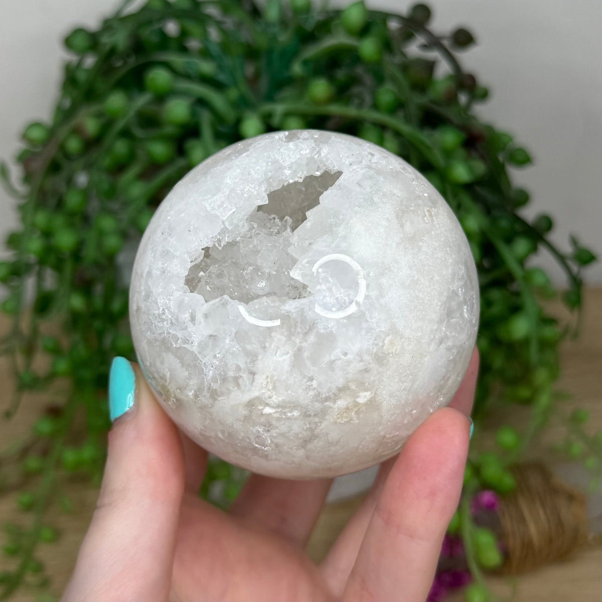 Clear Quartz Geode Sphere (75B)