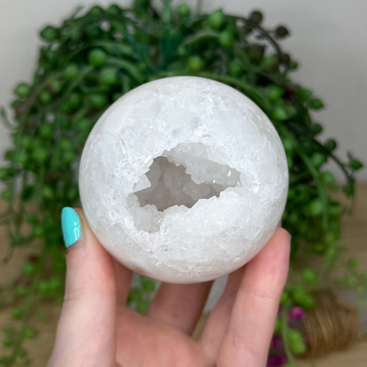 Clear Quartz Geode Sphere (74B)