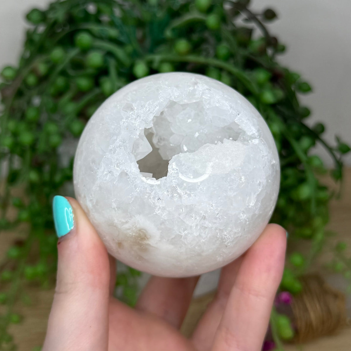 Clear Quartz Geode Sphere (74B)
