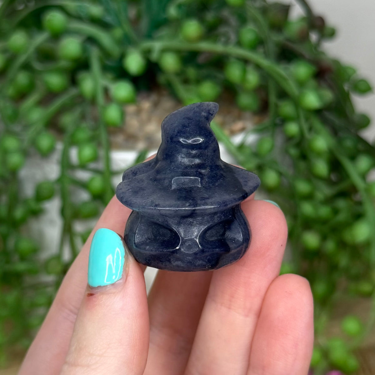 Blue Aventurine Witch Pumpkin (103B)