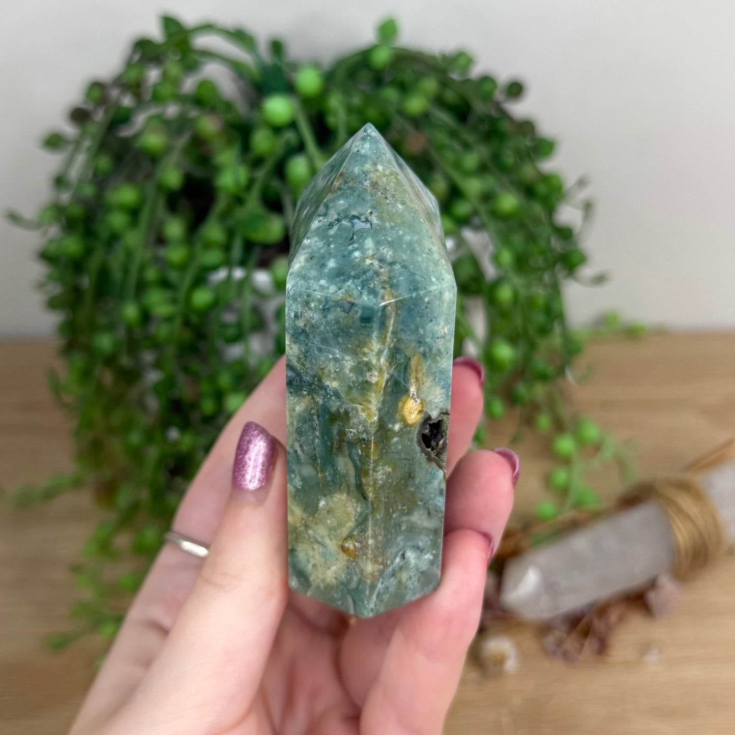 Green Jasper Domino Point (U898)