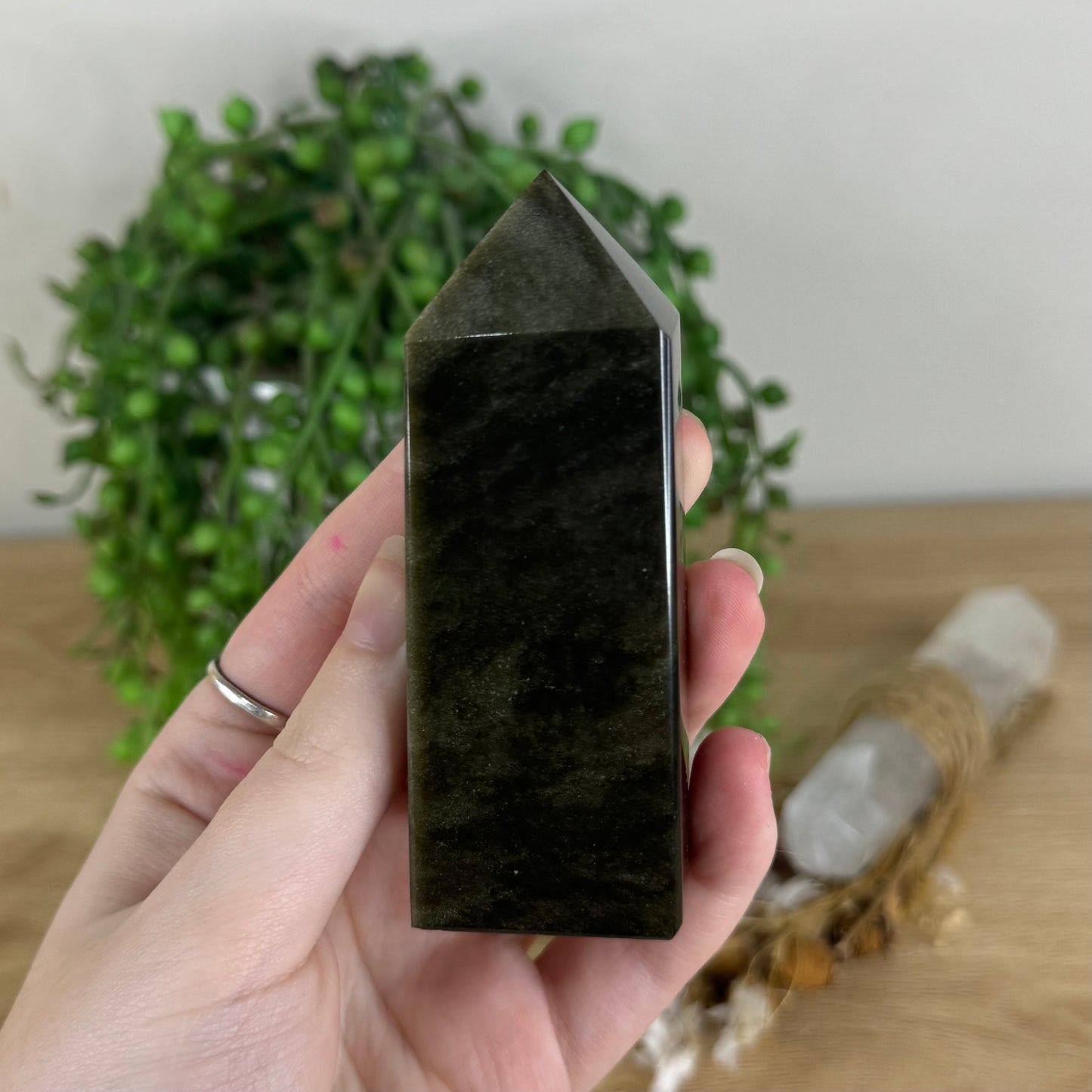 Golden Sheen Obsidian Point (Q781)