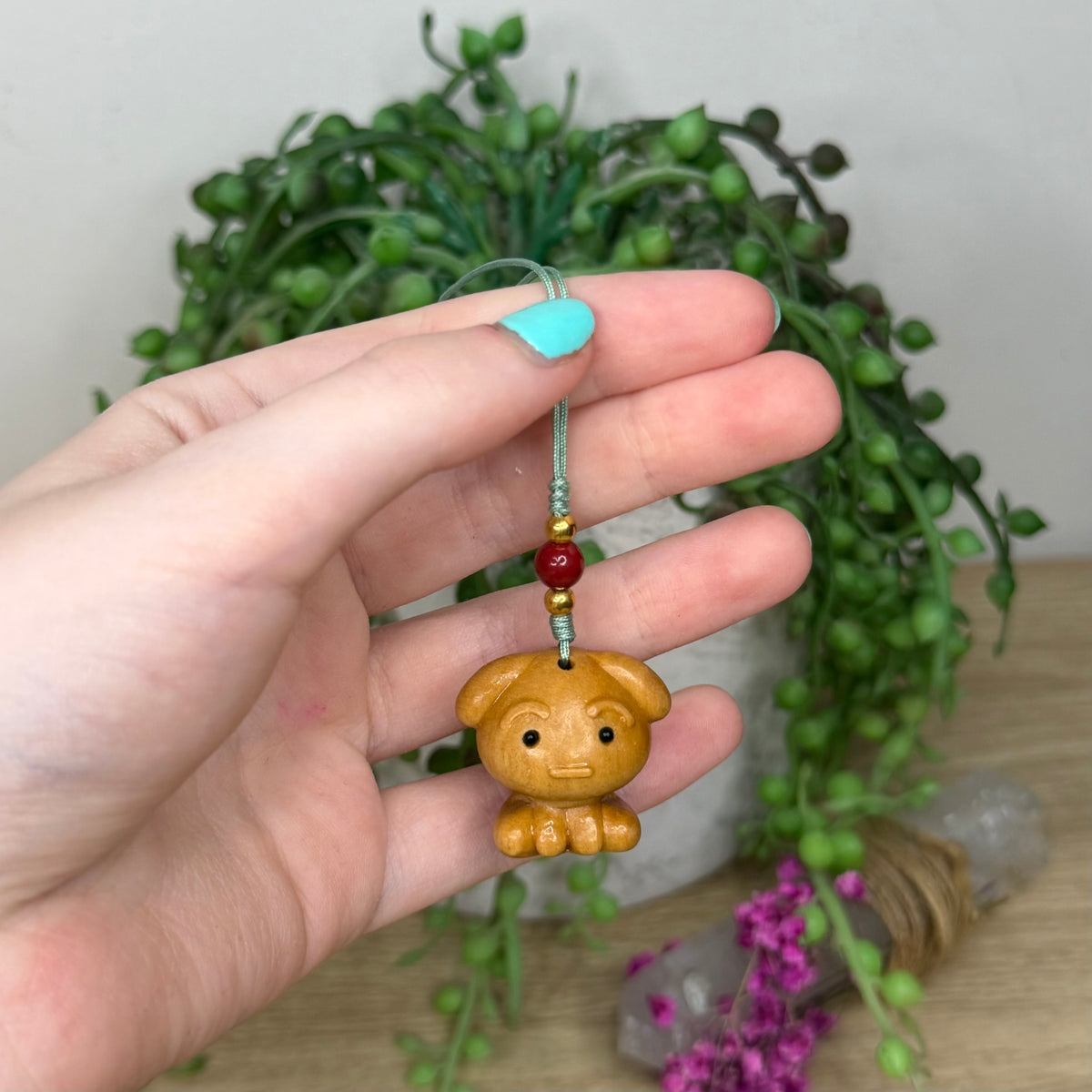 Wooden Dog Keychain (575A)
