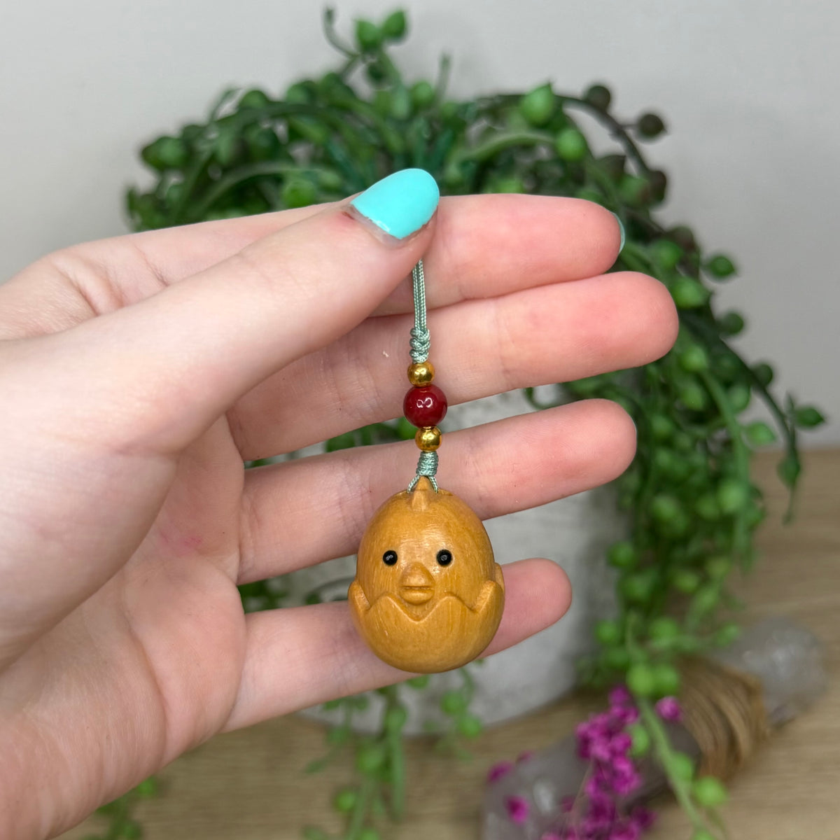 Wooden Chicken Keychain (587A)