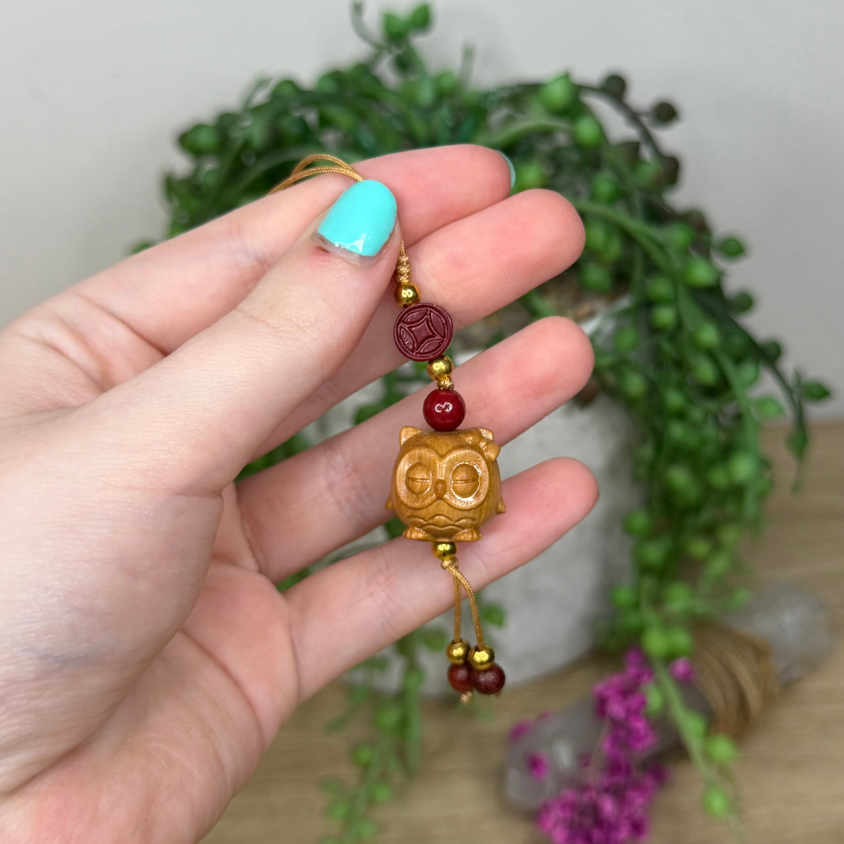 Wooden Owl Keychain (565A) (567A)