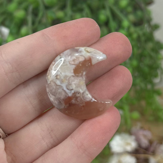 Flower Agate Small Moon 1