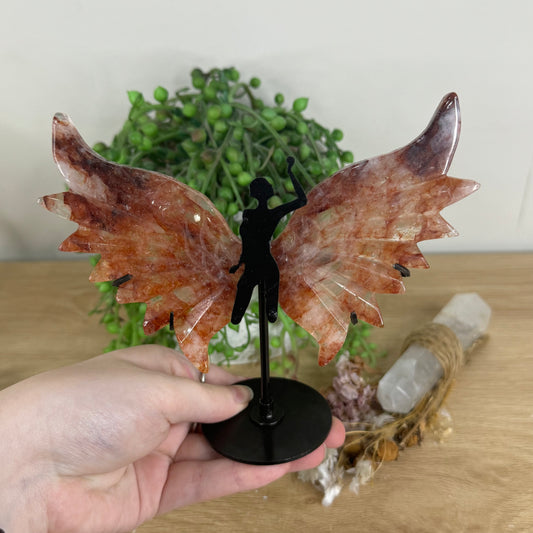Fire Quartz Pixie Wings On Stand (R6)