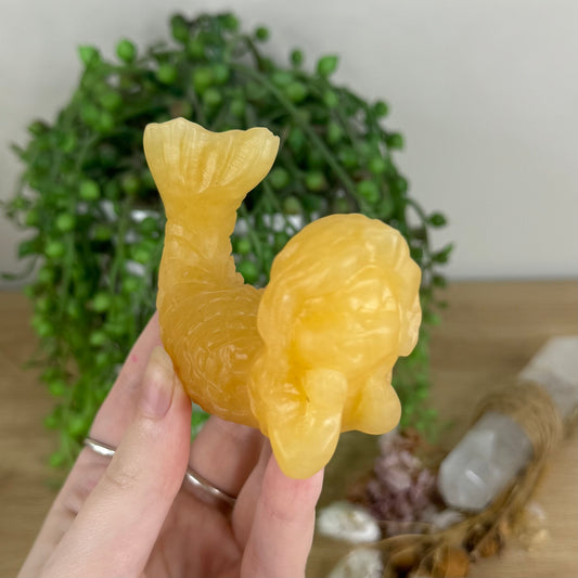 Yellow Calcite Mermaid (Q955)