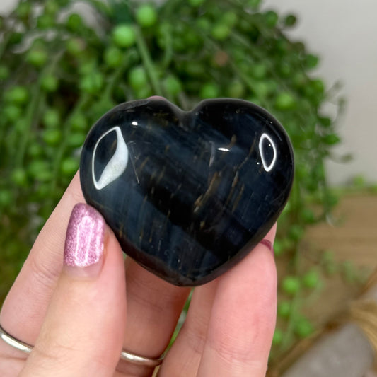 Blue Tiger Eye Heart (W91)