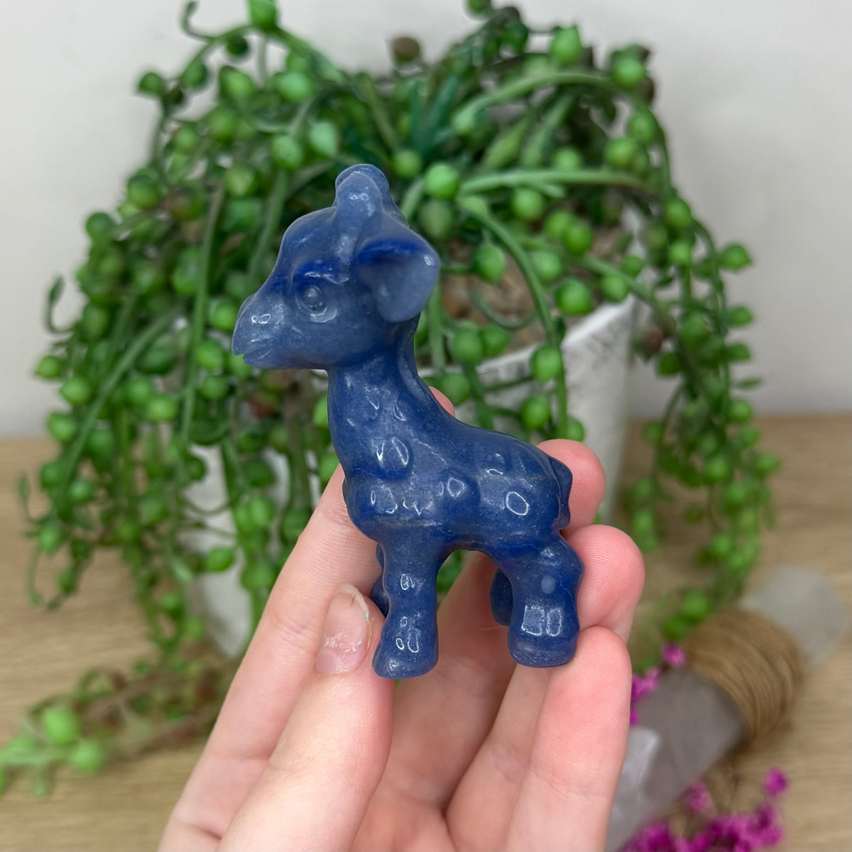 Blue Aventurine Giraffe (356B)