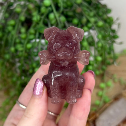 Strawberry Quartz Dog (W62)