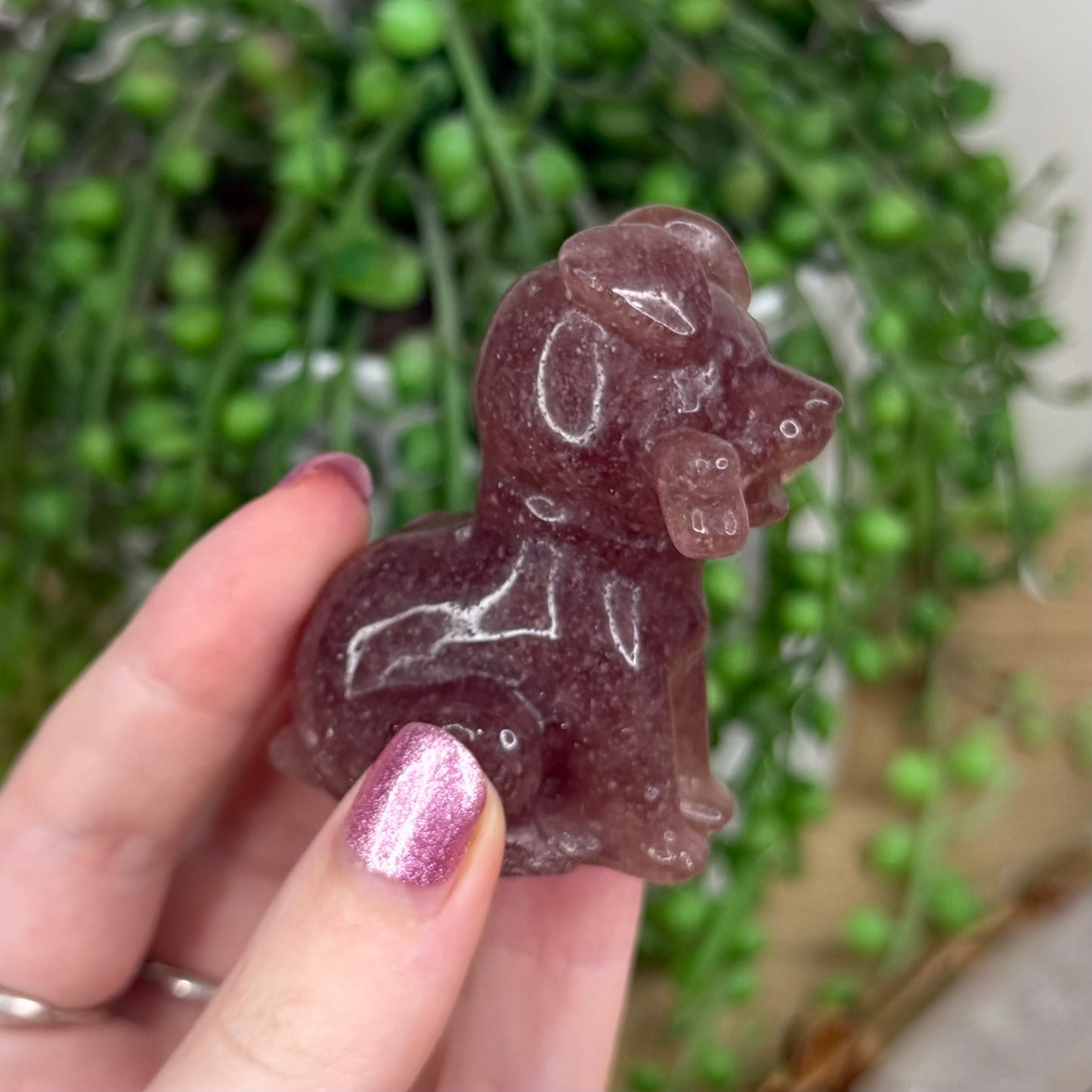 Strawberry Quartz Dog (W62)